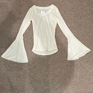 Hayden Los Angeles V-neck Bell Sleeve Cream Top